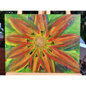 NATUR-14 Custom Flower Painting On Canvas & Signed By "CANNOOVA"